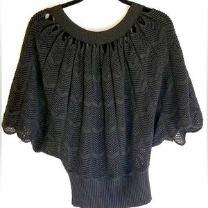 Anthropologie The Cue Sweater Crochet Dolman Batwing